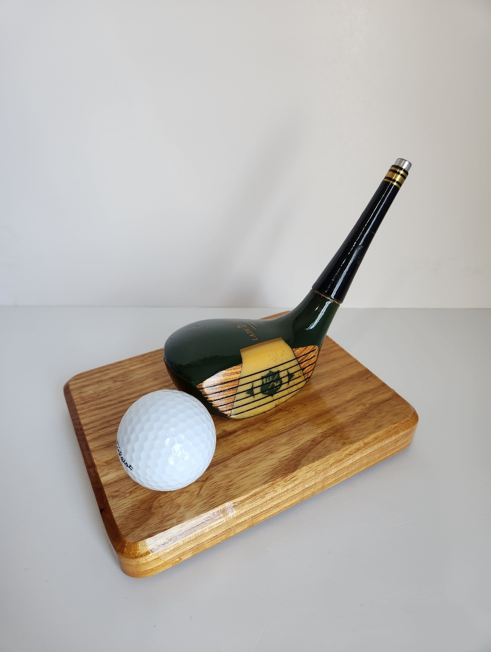 Vintage Walter Hagen Lady Ultra Wooden Golf Club Business Card Holder w/ Ball